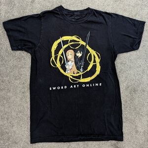 CARTOON Network Sword Art Online Kirito and Asuna Circles II Adult Men T-Shirt